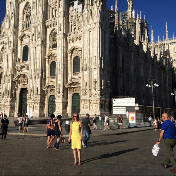 PALLADIUM MODA Yellow Linen and cotton dress by italian design 120%lino - Picture 10 of 10